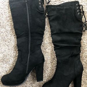 Black Knee High Boots